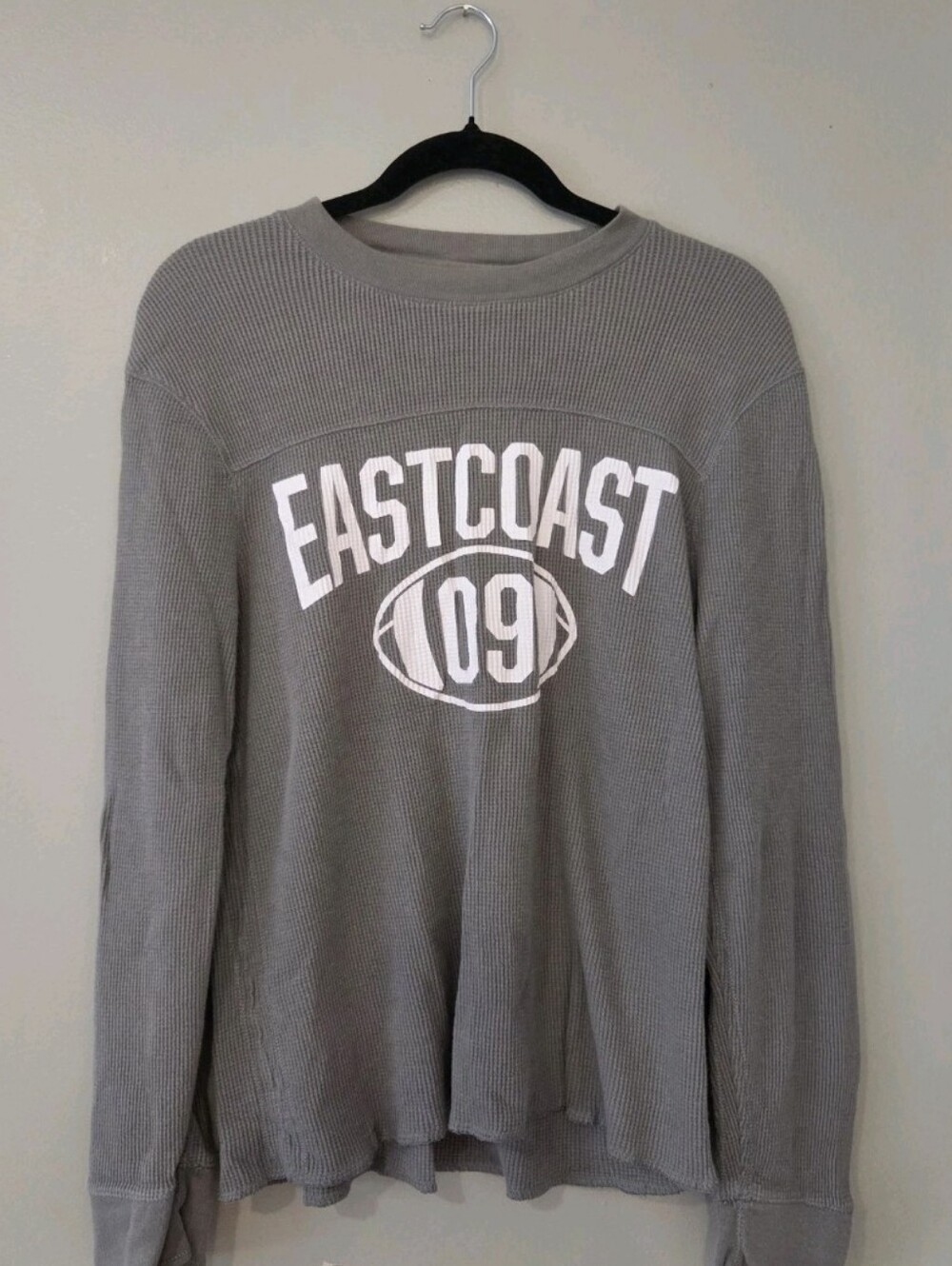 Vintage Y2K Old Navy Mens Thermal Waffle Knit Henley Shirt Size Medium Gray - Picture 2 of 6
